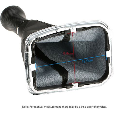 Pomello del cambio a 5 marce, cuffia di ricambio in similpelle nera per Jetta GTi MK4 1999-2004, nuova (1/5)