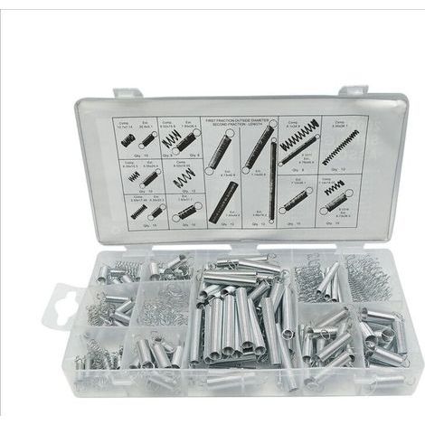 200 Pcs Ressort de Compression et Rallonge, Assortiment en Acier en Métal de Traction, Tension Pression et Goupilles Ressorts avec Boîte de Rangement (1/5)