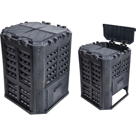 Compostera de jardín negra Brixo Kompobox 360 lt (1/2)