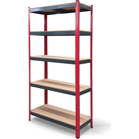 Étagère métallique Rack Cargo 90 x 40 x 180 cm Étagère modulaire en Acier galvanisé et MDF avec étagères de Hauteur réglable et supporte jusqu'à 1500 kg de Charge (1/5)