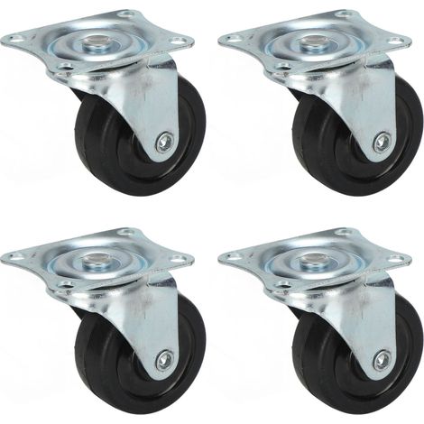 roulettes pivotantes en caoutchouc à double roulement à billes avec support en acier inoxydable de 5 cm (2 po) (1/5)