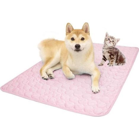 Kühlmatte für Hunde, Kühlkissen, wiederverwendbar, zum Kühlen, 100 x 70 cm (Rosa) (1/3)