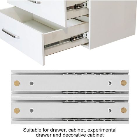 2 pièces Glissières Coulissantes Miniatures en Alliage d'Aluminium pour Tiroir Armoire (70mm) - Durable et Fluide (1/4)
