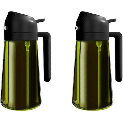 Vaporisateur d'huile en verre pour la cuisson, distributeur d'huile d'olive à double fonction (1/5)
