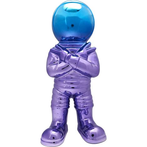 Figurine Astronaute Electroplaquage Dégradé Violet Bleu H33cm (1/5)