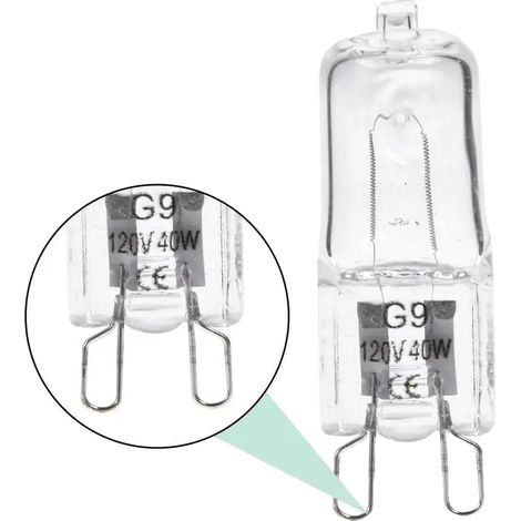 Lampadina alogena, resistente alle alte temperature, flusso luminoso di 350 lumen, da 110 a 130 V, 40 W (1/2)