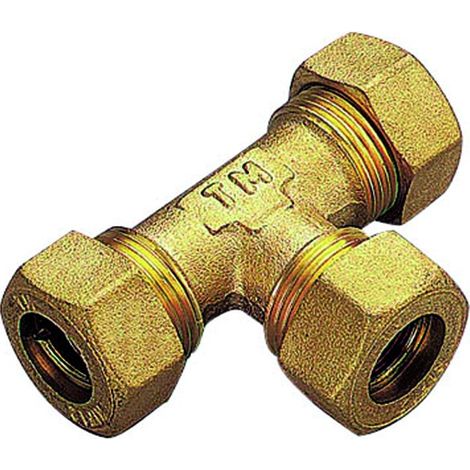 RACCORDO A T INTERMEDIO CON TENUTA O-RING PER TUBO RAME MODELLO 1300 ø12   TIEMME RACCORDERIE SPA