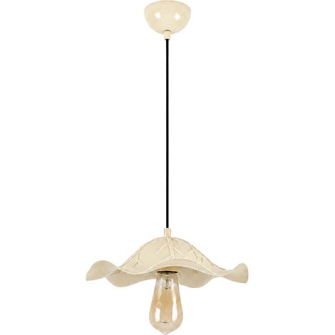 Lampe suspendue en métal "Liana" - 29 x 29 cm - Beige (1/4)