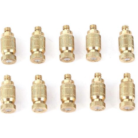 10Pcs Threaded Brass Fog Mist Nozzles Misting Fogging Spray Sprinkler Head