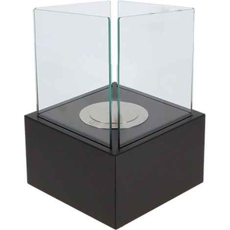 Cheminée de table au bioéthanol carré - Noir - L 16 x P 16 x H 16 cm - Livraison gratuite