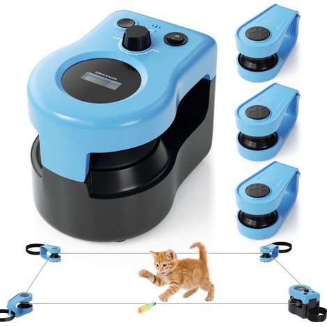 TolleTour Juguete automático para gatos con sonido de ratón activable/desactivable, mando, 3 módulos y USB-C (1/5)