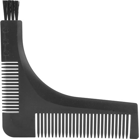 L-förmiger Bartformkamm, Schnurrbarttrimmhilfe, Bartstyling-Werkzeug (Schwarz) (1/5)