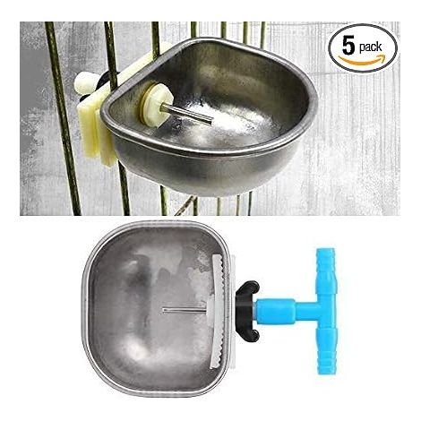 5 Pcs Distributeur d'eau en Acier Inoxydable Automatique Lapin Abreuvoir Mamelon Potable Pot Abreuvoir Ferme Élevage Boire Accessoire(Big) (1/5)