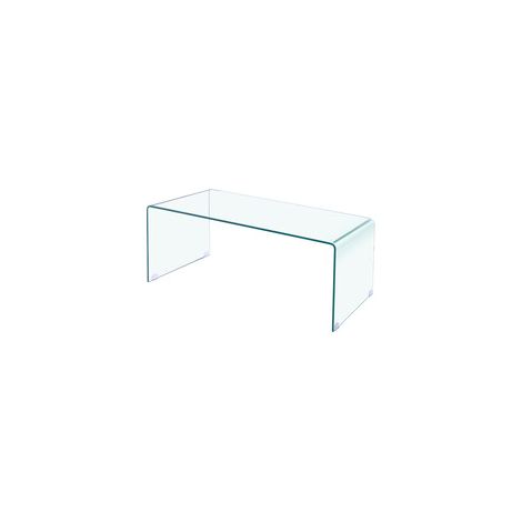 TAVOLINO IN VETRO TRASPARENTE 100X48X43 CM Q.TA 2