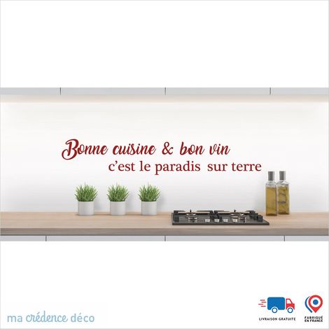 Crédence : Bonne cuisine et bon vin 1 - Couleur Rouge carmin - Alu composite - 120 - 60 (1/3)