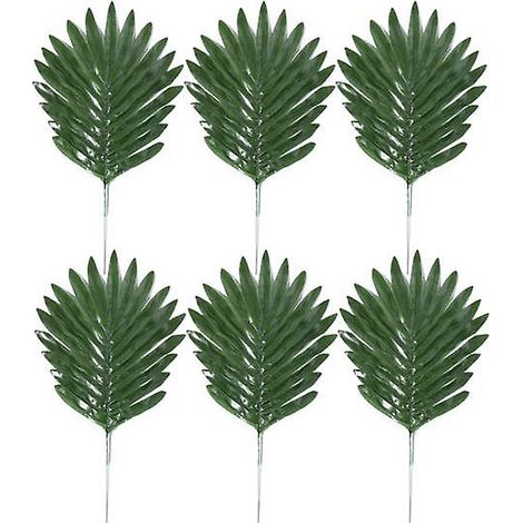 Lot de 6 feuilles de palmier artificielles, plante tropicale, décoration pour la plage, la maison, le bureau ou une fête (1/5)