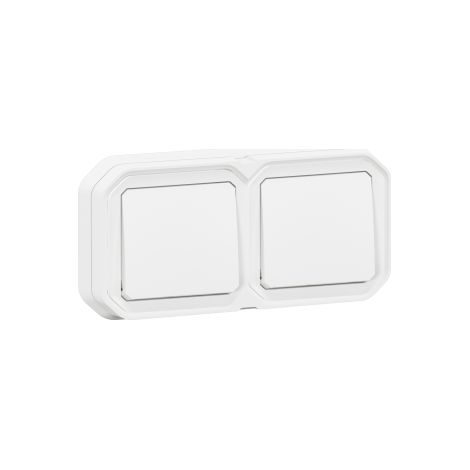 Legrand - Plexo L - Double Interrupteur ou Va et vient - Encastru00e9 - Blanc - Ref. : 069694L+069611Lx2L (1/5)