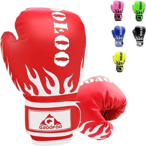 Boxhandschuhe für Kinder, geeignet für Kinder von 3 bis 14 Jahren, 113 g (4 oz) Gewicht, ideal für Sandsacktraining, MMA, Muay Thai, Kickboxen und andere Kampfsportarten, Rot (1/5)