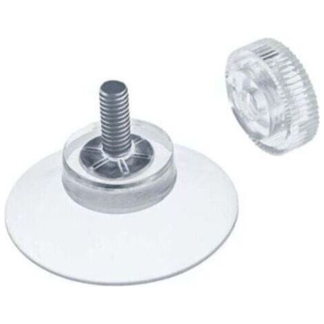 20 Saugnäpfe Ø 30 mm mit M4x10 mm Gewinde und Rändelmuttern, transparent