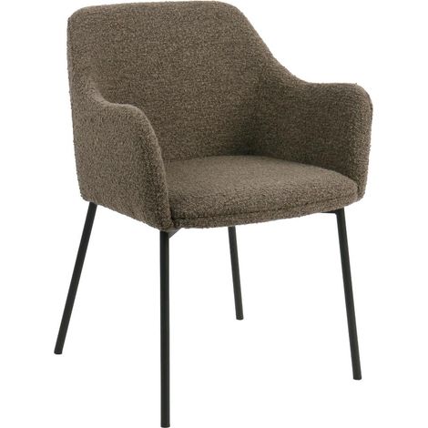 Alba chaise de salle Ă manger avec accoudoirs brun.