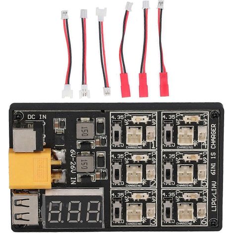 1S Akku-Ladeplatine 6 in 1 Hocheffizientes LiPo-Akku-Ladegerät Plattenbalancer-Ladeplatine (1/4)