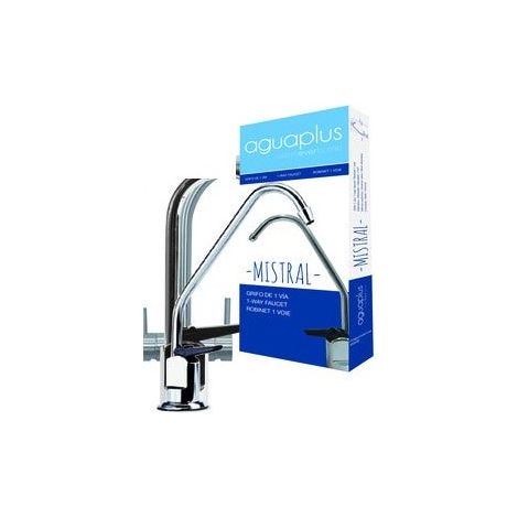 1-Wege-Wasserhahn für Umkehrosmoseanlagen, 7/16''-Innengewindeanschluss, maximaler Druck 6 bar, aus verchromtem Stahl