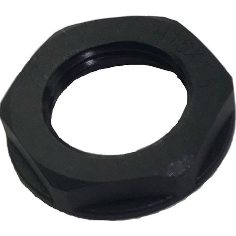 Ecrou pour presse étoupe RS PRO, M20, Noir, Nylon 66 IP68 ( Prix pour Sachet de 50 )