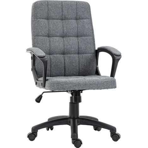 Sedia da ufficio girevole con altezza e braccioli regolabili, stile moderno, 59 x 63 x 96-105,5 cm, grigio scuro (1/5)