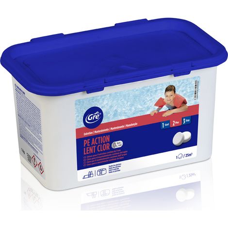 Chlore lent sans acide borique 1 kg - Gré