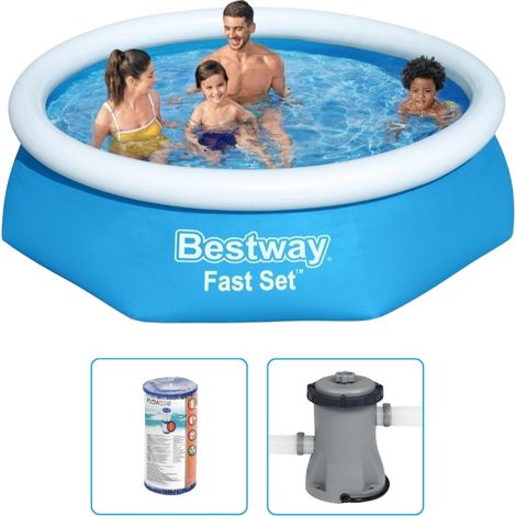 Piscine gonflable Bestway Fast Set - 244 x 61 cm - Ronde - Avec pompe filtrante (1/5)