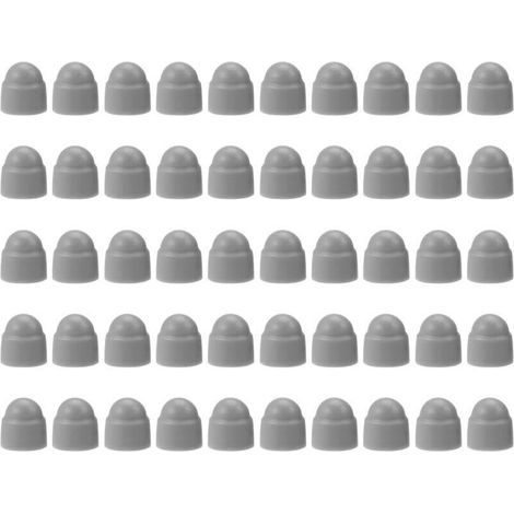 50 pièces Cache vis écrou de protection M8 clef de 13 mm, capuchons de protection hexagonaux, pour recouvrir les écrous et les têtes de vis hexagonales, plastique Grigio
