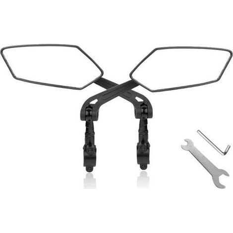Rétroviseur vélo réglable - Paire fixation guidon - VTT/Scooter/Moto - Sécurité - Noir (1/5)