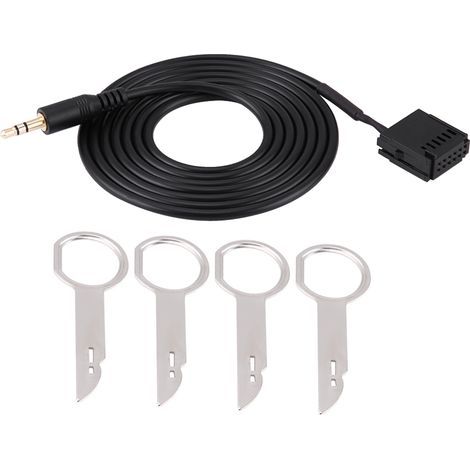 Cable adaptador de cable audio audio de coche negro con toques de herramienta de retrait de CD para Mondeo Fiesta 6000cd (1/5)