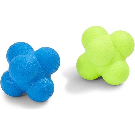 Ballon De Réaction - Caoutchouc Antidérapant - 6 Hémisphères - Rebonds Imprévisibles - Pour Entraînement Main-Oeil Et Réflexes - 2 Pièces - 2,75 Pouces (1/3)