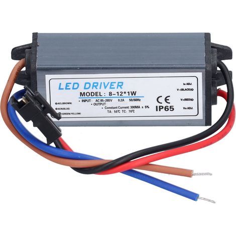 Wasserdichtes LED-Netzteil 8-12x1W, 300mA Konstantstromtreiber, AC85-265V auf DC24-42V Transformator, Weitbereichs-Lichtquelle, DIY-Anschluss mit Anschlusskabel. (1/5)