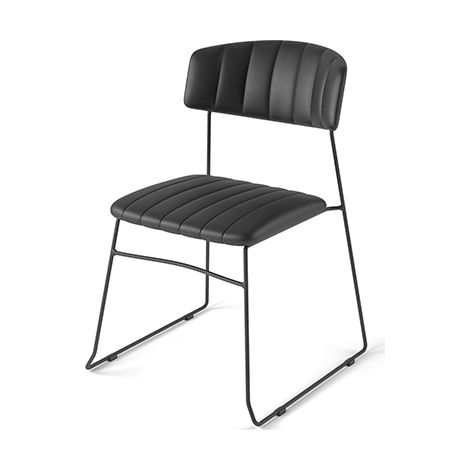 Chaise Design Mundo Revêtement en Cuir Synthétique Ignifuge - Lot de 4 - Veba