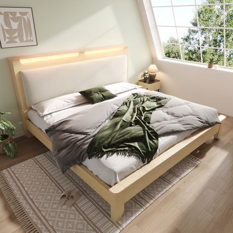 Bett Doppelbett Bettgestell Stauraum 160x200 Holz OKMYHOME