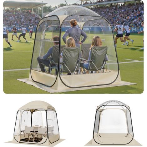 Tente de Sport Transparente 160 x 160 cm Tente à Bulle Pop Up (1/5)