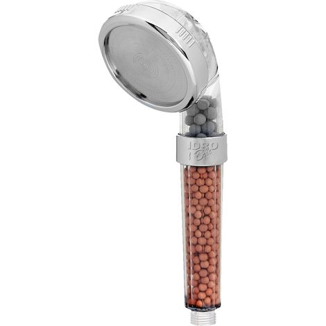 Idrobric Relax Duschkopf, verchromtes ABS, 3 Wasserfilterstufen, 1 Funktion, Antikalk, 80 mm, Edelstahl-Diffusor SS304 mit Mikrodüsen für erhöhten Wasserdruck und Wasserersparnis, 1/2"-Anschluss (1/4)
