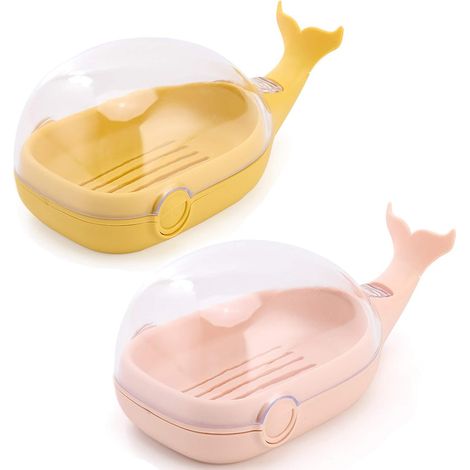 MINKUROW Portasapone Per Doccia, 2 Pezzi Portasapone Impermeabile Con Coperchio, Portasapone Con Scarico, Scatola Di Sapone Colorata, Mantieni Il Sapone Asciutto E Pulito Portasapone Per Bagno Doccia (1/5)