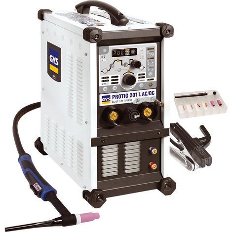 GYS 063952 Poste de soudage TIG AC/DC 200A avec système de refroidissement, accessoires inclus (SR20DB-4m)
