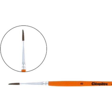 Pinceau rond - CLÉOPÂTRE - Poney - Taille 8 - Orange - Bois certifié FSC (1/3)