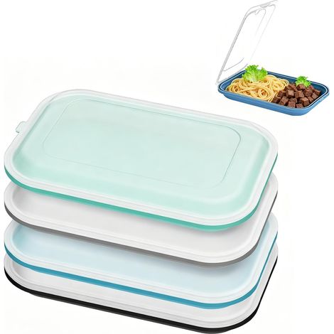 4er-Set stapelbare Aufbewahrungsboxen mit Deckel für den Kühlschrank, mikrowellen- und ofenfest (-20 °C bis 230 °C), ideal zur Aufbewahrung von Wurst, Käse und vielem mehr. (1/5)
