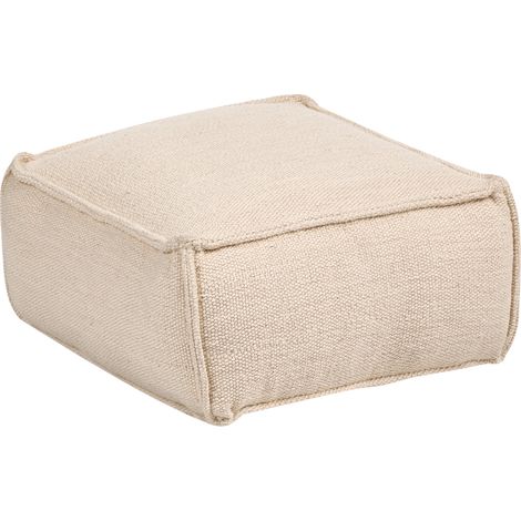 Puf de algodón elegante bolas EPS cuadrado escabel otomana salón dormitorio accesorio del hogar beige Sherali (1/5)
