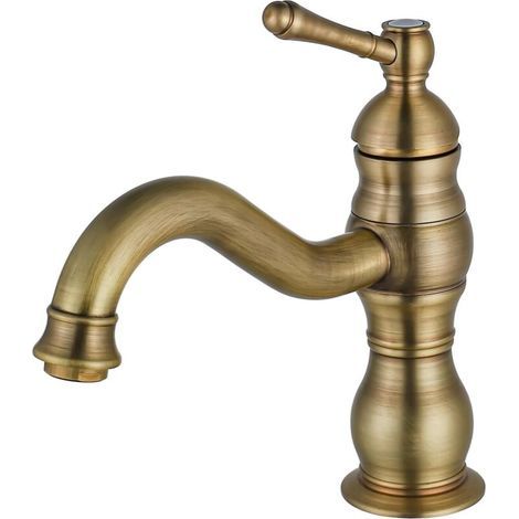 Robinet de lavabo en métal, mitigeur de lavabo à poignée en croix G1/2, robinet d'eau froide avec filtre, petit mitigeur d'évier de cuisine, robinet de baignoire à économie d'eau (1/3)