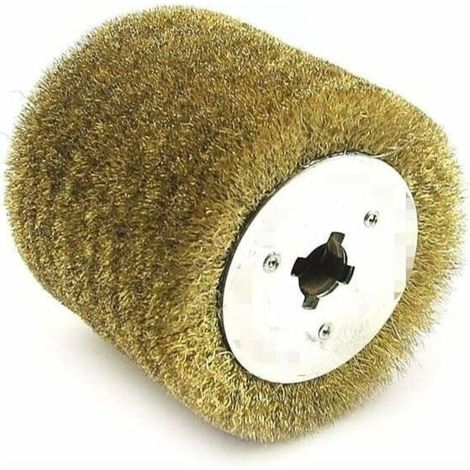 Brosse Nylon Circulaire,Brosse Nylon Abrasifs Brosse métallique 1pcs en Acier Inoxydable Roue for Bois Laque de Polissage et Meule d'ébarbage，120120110mm (Grit : Thin 0.15mm wire) (1/4)