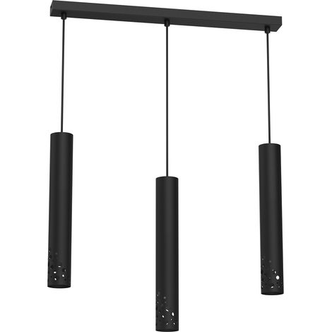 Suspension noire mate 60 cm 3xGU10 Tibia Buble Luminex