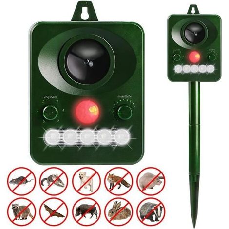 Répulsif Chat Ultrason Solaire Répulsif Chat Exterieur pour Repousser Animaux Nuisibles Protecteur de Jardin (1/4)