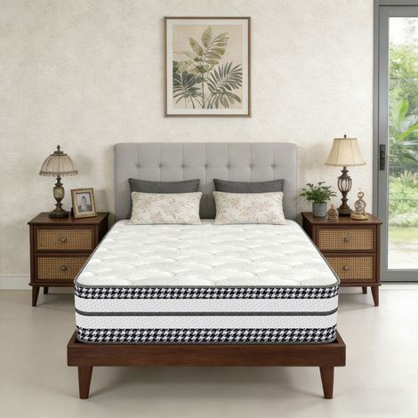 Matelas 90x200 cm Premium, Épaisseur 26 cm, Matelas à Ressorts Ensachés, Fermeté Moyenne, Ergonomique, Double Face, Hypoallergénique