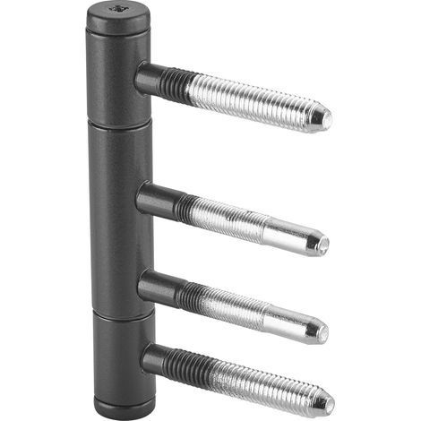 SOTECH Türband OLAV Ø 15 mm Stahl schwarz pulverbeschichtet bis 60 kg Tragkraft DIN-konform, 3-teilig mit 4 Gewindebolzen, einem Stift mit Schraubbolzen, 1 STÜCK